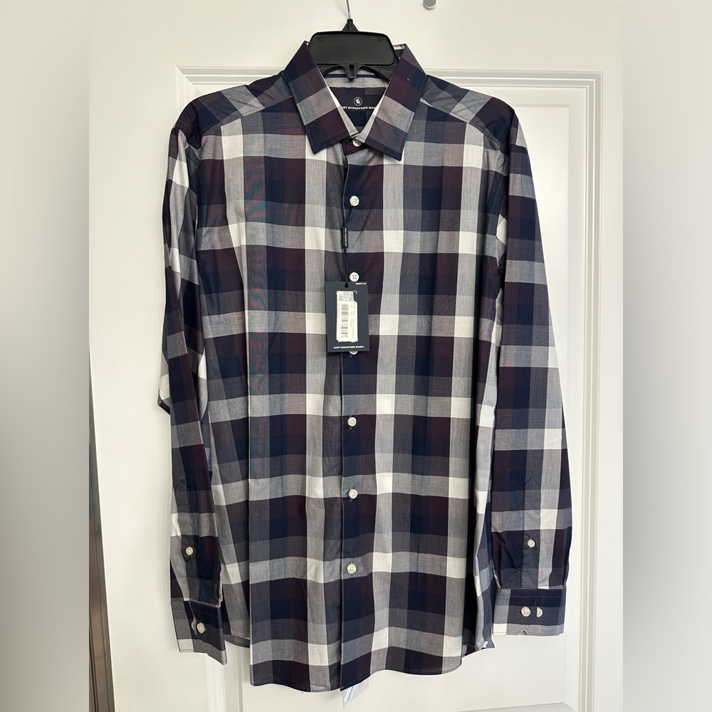 NWT Hart Schaffner Marx Plaid Button Down Long Sleeve Shirt | Men’s Large